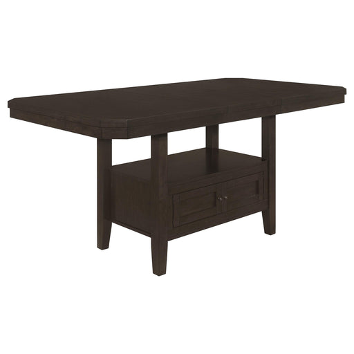 Prentiss Rectangular Counter Height Table with Butterfly Leaf Cappuccino image