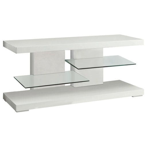 Cogswell 2-shelf TV Console Glossy White image