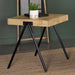 Avery Square End Table with Metal Legs Natural and Black image