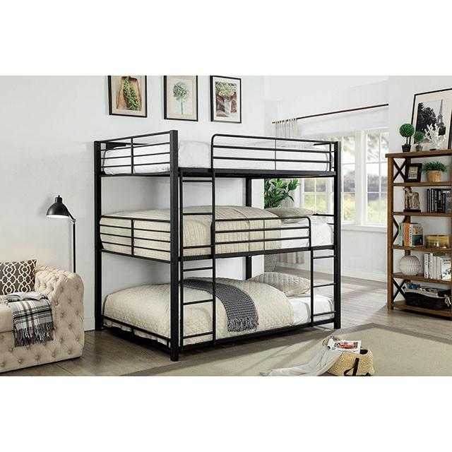 Olga I Sand Black Full Triple Decker Bed