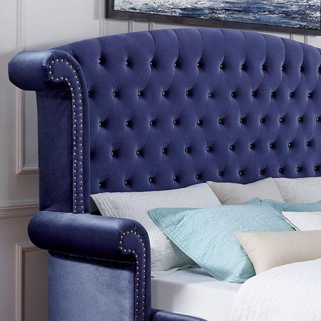 ALZIR E.King Bed, Blue