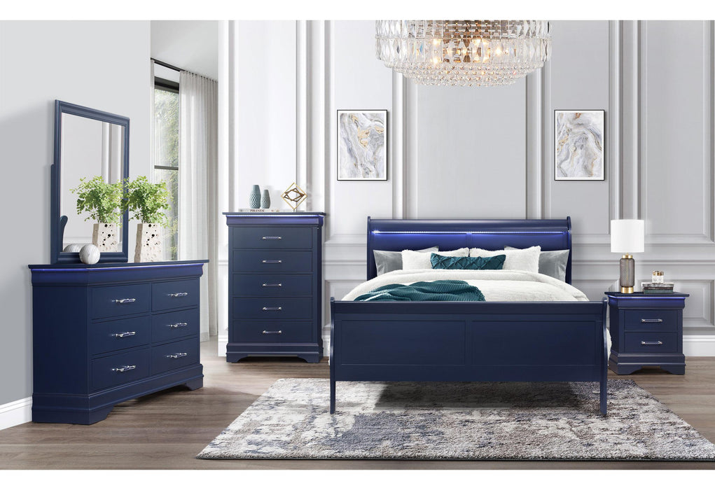 CHARLIE BLUE KING BED GROUP WITH LED image