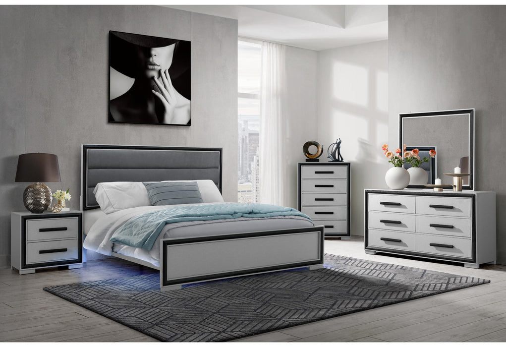 AMELIA GREY BLACK KING BED GROUP W/LED image