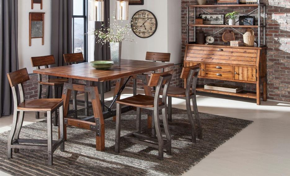 Homelegance Holverson Counter Height Table in Rustic Brown 1715-36