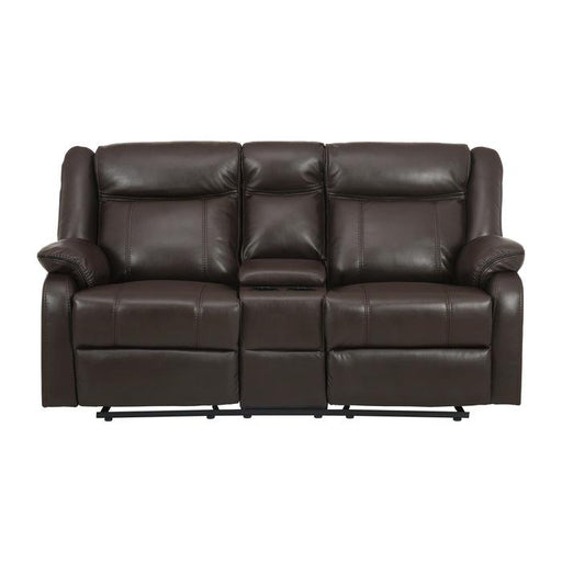 Homelegance Furniture Jude Double Glider Recliner Loveseat in Brown 8201BRW-2 image